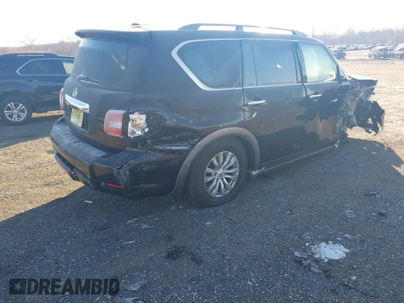 2017 Nissan Armada SV with VIN JN8AY2NC6H9509081, listed as a IAAI auction lot 40997264 with 114,264 mi miles. Bid and sale history available at carsss.com. Image 4.