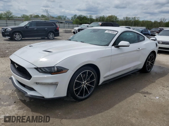 2021 Ford Mustang EcoBoost z VIN 1FA6P8TH7M5141555, wystawiony jako Copart lot #54016865 z przebiegiem 21 548 mil mil oraz Szkoda całkowita • Salvage title. Historia ofert i sprzedaży dostępna na DreamBid. Obrazek 1.