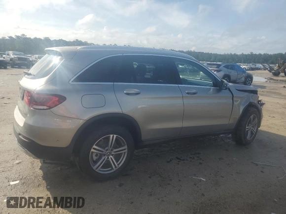 2021 Mercedes-Benz GLC 300 with VIN W1N0G8DB4MV279217, listed as a Copart auction lot 56144895 with 34,886 mi miles and Salvage title. Bid and sale history available at DreamBid. Image 3.