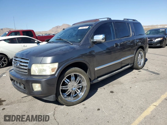 2005 Infiniti QX56 with VIN 5N3AA08C55N807630, listed as a Copart auction lot 73552184 with 165,059 mi miles and Salvage Title. Bid and sale history available at carsss.com. Image 1.