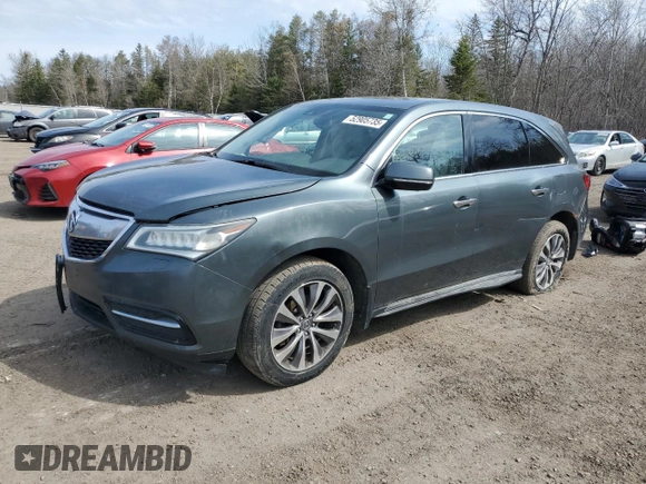 2015 Acura MDX Tech Pkg with VIN 5FRYD4H46FB503028, listed as a Copart auction lot 52905735 with 382,688 mi miles and Salvage Title. Bid and sale history available at carsss.com. Image 1.