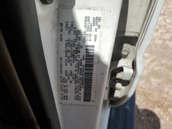 1996 Toyota 4Runner SR5 с VIN JT3HN86R5T0039510, выставлен на аукционе Copart как лот 56756165 с пробегом 297 421 миль миль и Списание • Salvage title. История ставок и продаж доступна на DreamBid. Изображение 13.