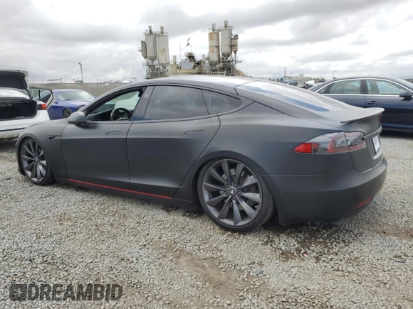 2017 Tesla Model S 100D with VIN 5YJSA1E22HF192735, listed as a Copart auction lot 54875055 with 100,537 mi miles and Salvage Title. Bid and sale history available at carsss.com. Image 2.