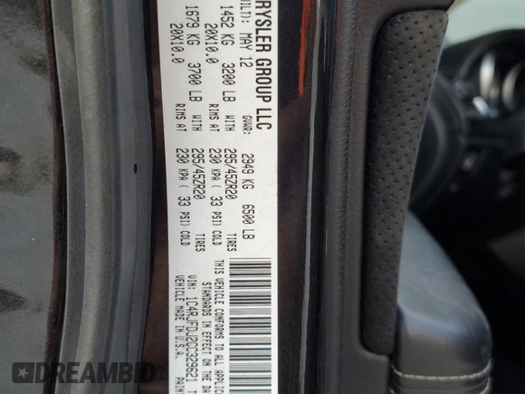 2012 Jeep Grand Cherokee SRT8 with VIN 1C4RJFDJ2CC329621, listed as a Copart auction lot 86772154 with 236,800 mi miles and Salvage Title. Bid and sale history available at carsss.com. Image 14.