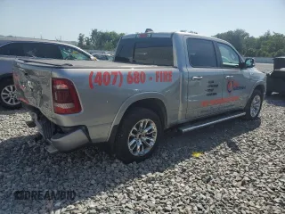 2022 Ram 1500 Laramie with VIN 1C6SRFJT0NN225045, listed as a Copart auction lot 57017515 with 90,828 mi miles and Salvage title. Bid and sale history available at DreamBid. Image 3.