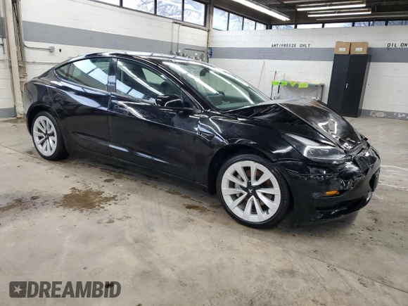 2023 Tesla Model 3 with VIN 5YJ3E1EA5PF439017, listed as a Copart auction lot 53694145 with 73,875 mi miles and Salvage Title. Bid and sale history available at DreamBid. Image 4.