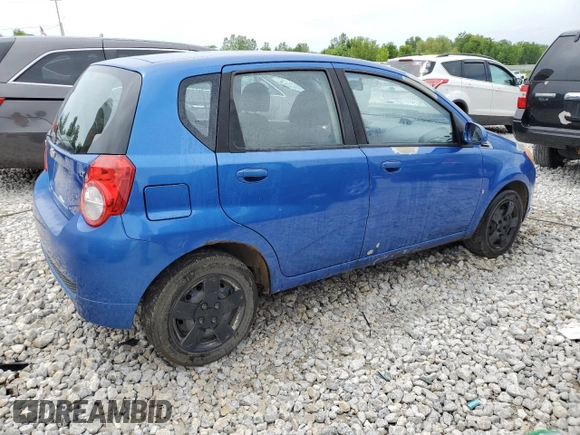 2009 Chevrolet Aveo 1LT with VIN KL1TD66E79B622286, listed as a Copart auction lot 56113094 with 96,075 mi miles and Salvage title. Bid and sale history available at DreamBid. Image 3.