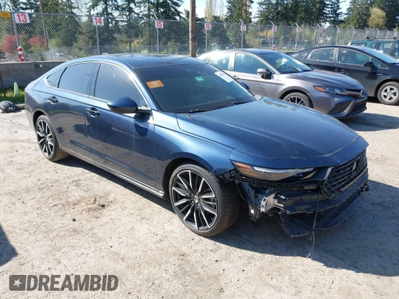 2023 Honda Accord Touring with VIN 1HGCY2F8XPA032989, listed as a IAAI auction lot 42024388 with 17,585 mi miles and . Bid and sale history available at DreamBid. Image 1.