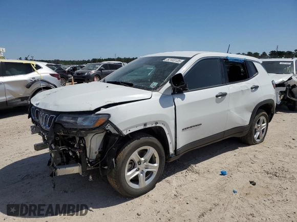2023 Jeep Compass Sport with VIN 3C4NJDAN7PT547994, listed as a Copart auction lot 52133135 with 35,148 mi miles and Salvage title. Bid and sale history available at DreamBid. Image 1.