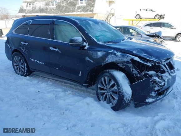2015 Acura MDX Tech Pkg with VIN 5FRYD4H41FB009109, listed as a IAAI auction lot 41576795 with 1 mi miles. Bid and sale history available at carsss.com. Image 1.