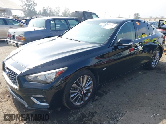 2018 Infiniti Q50 Luxe with VIN JN1EV7AP9JM358741, listed as a IAAI auction lot 42345835 with 101,544 mi miles and . Bid and sale history available at DreamBid. Image 2.