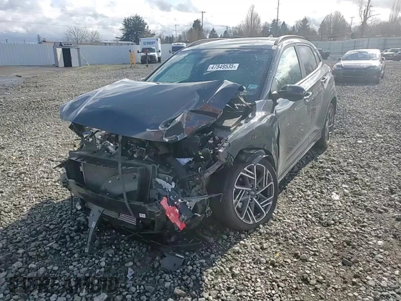 2023 Hyundai Kona N Line with VIN KM8K3CA31PU021562, listed as a Copart auction lot 47849535 with 12,428 mi miles and Salvage Title. Bid and sale history available at carsss.com. Image 11.