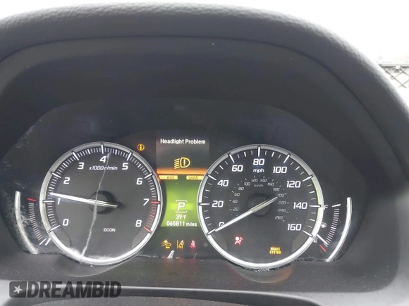 2019 Acura TLX with VIN 19UUB1F3XKA009435, listed as a IAAI auction lot 40999644 with 65,811 mi miles. Bid and sale history available at carsss.com. Image 7.
