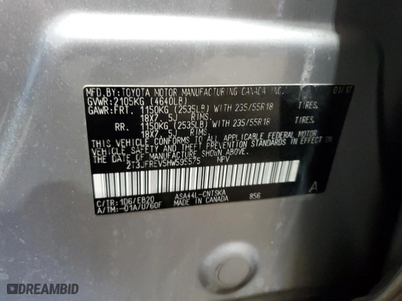 2017 Toyota RAV4 SE with VIN 2T3JFREV5HW595575, listed as a Copart auction lot 49332435 with 151,217 mi miles and Salvage Title. Bid and sale history available at carsss.com. Image 13.