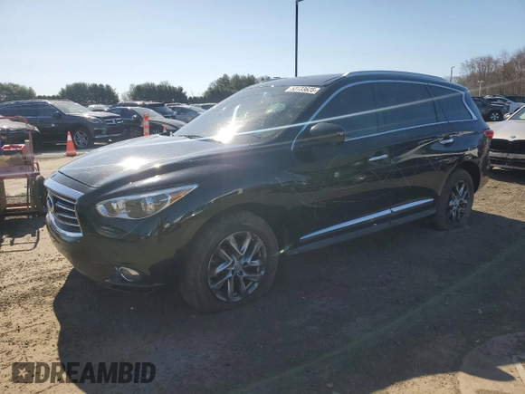 2013 Infiniti JX35 with VIN 5N1AL0MM5DC313344, listed as a Copart auction lot 53133625 with 193,936 mi miles and Salvage Title. Bid and sale history available at carsss.com. Image 1.