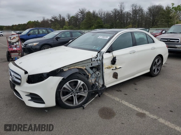 2018 Mercedes-Benz E 300 with VIN WDDZF4KB5JA383656, listed as a Copart auction lot 57108235 with 12,693 mi miles and Salvage title. Bid and sale history available at DreamBid. Image 1.
