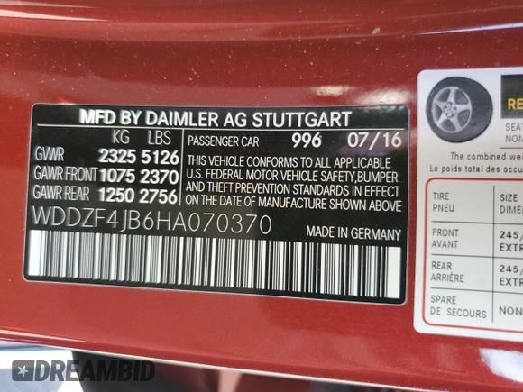 2017 Mercedes-Benz E 300 Luxury z VIN WDDZF4JB6HA070370, wystawiony jako Copart lot #58435175 z przebiegiem 52 034 mil mil oraz Szkoda całkowita • Salvage title. Historia ofert i sprzedaży dostępna na DreamBid. Obrazek 13.
