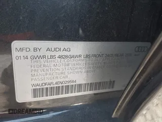 2014 Audi A4 Premium z VIN WAUDFAFL4EN029564, wystawiony jako IAAI lot #41907949 z przebiegiem 111 740 mil mil oraz . Historia ofert i sprzedaży dostępna na DreamBid. Obrazek 9.
