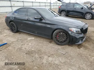 2019 Mercedes-Benz C 43 AMG with VIN 55SWF6EB8KU285667, listed as a Copart auction lot 52937315 with 57,274 mi miles and Salvage title. Bid and sale history available at DreamBid. Image 4.