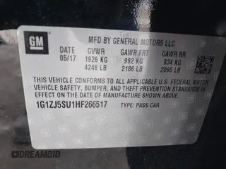 2017 Chevrolet Malibu Hybrid with VIN 1G1ZJ5SU1HF266517, listed as a IAAI auction lot 41883882 with 25,243 mi miles and . Bid and sale history available at DreamBid. Image 9.