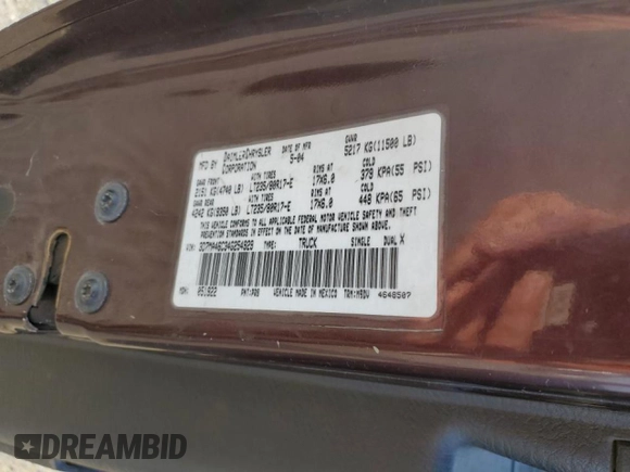 2004 Dodge Ram 3500 SLT with VIN 3D7MA46C34G254929, listed as a Copart auction lot 42400195 with 152,283 mi miles and Salvage Title. Bid and sale history available at carsss.com. Image 14.