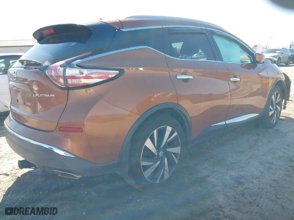 2015 Nissan Murano SL with VIN 5N1AZ2MGXFN289117, listed as a IAAI auction lot 41472108 with 122,005 mi miles. Bid and sale history available at carsss.com. Image 4.