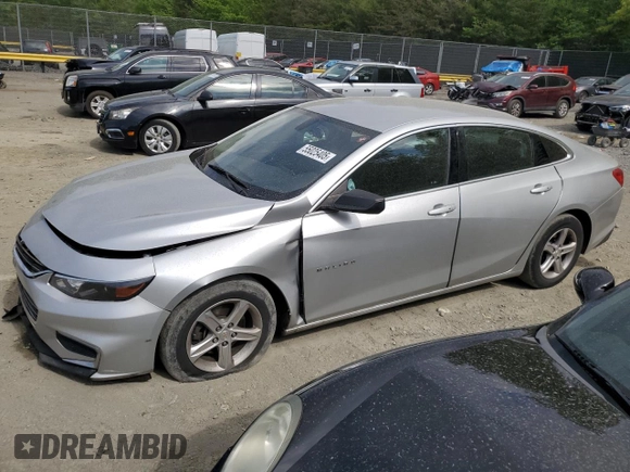 2017 Chevrolet Malibu LS with VIN 1G1ZB5ST8HF288034, listed as a Copart auction lot 55025405 with 104,716 mi miles and Salvage Title. Bid and sale history available at DreamBid. Image 1.