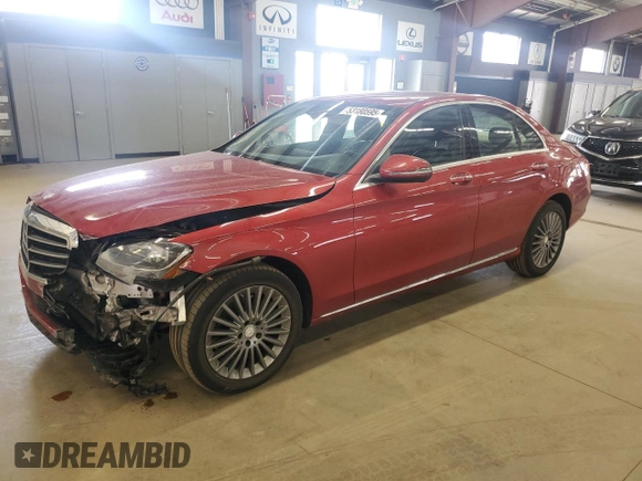 2016 Mercedes-Benz C 300 Luxury with VIN 55SWF4KB8GU157719, listed as a Copart auction lot 53180595 with 114,888 mi miles and Salvage Title. Bid and sale history available at carsss.com. Image 1.