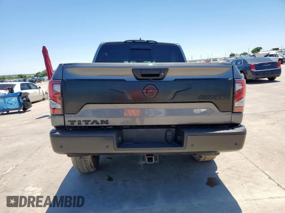 2023 Nissan Titan SV with VIN 1N6AA1ED1PN104669, listed as a Copart auction lot 57954215 with 40,955 mi miles and Salvage title. Bid and sale history available at DreamBid. Image 6.
