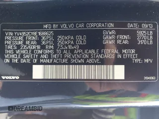 2014 Volvo XC90 with VIN YV4952CY8E1688625, listed as a IAAI auction lot 42046705 with 121,880 mi miles. Bid and sale history available at carsss.com. Image 9.