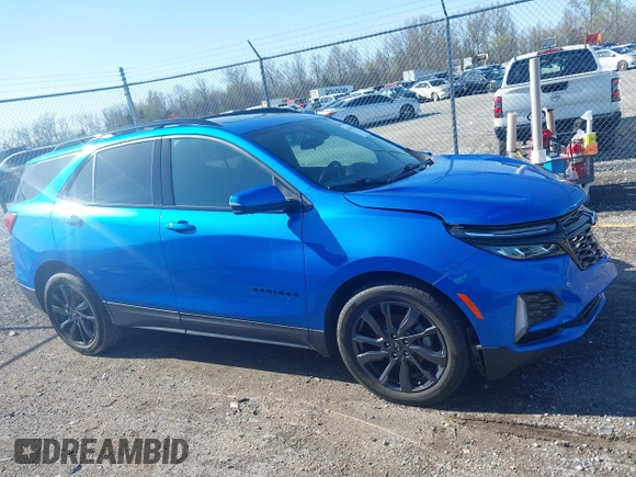 2024 Chevrolet Equinox RS with VIN 3GNAXMEG1RS150810, listed as a IAAI auction lot 41985283 with 36,237 mi miles and . Bid and sale history available at DreamBid. Image 13.