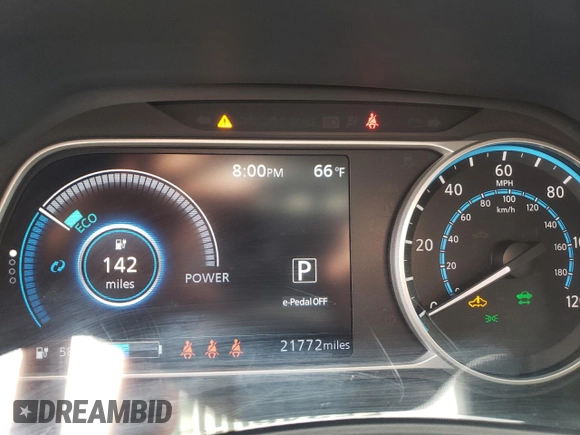 2022 Nissan LEAF SV Plus with VIN 1N4BZ1CV0NC559667, listed as a Copart auction lot 53460345 with 21,772 mi miles and Salvage Title. Bid and sale history available at DreamBid. Image 9.