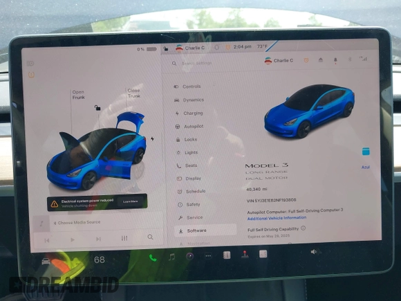 2022 Tesla Model 3 Long Range z VIN 5YJ3E1EB2NF193808, wystawiony jako IAAI lot #42281993 z przebiegiem 40 340 mil mil oraz . Historia ofert i sprzedaży dostępna na DreamBid. Obrazek 7.
