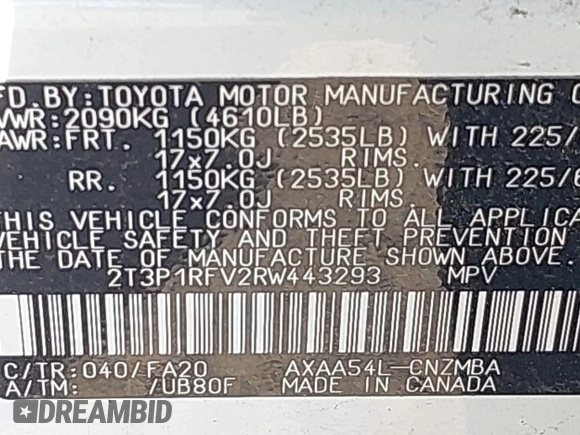2024 Toyota RAV4 XLE with VIN 2T3P1RFV2RW443293, listed as a IAAI auction lot 42030139 with 32,277 mi miles. Bid and sale history available at carsss.com. Image 9.