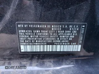 2017 Volkswagen GTI SE с VIN 3VW547AU7HM002628, выставлен на аукционе Copart как лот 42744605 с пробегом Не указан миль и На запчасти • Non repairable. История ставок и продаж доступна на DreamBid. Изображение 16.