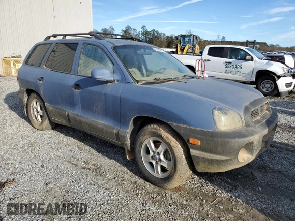 2002 Hyundai Santa Fe GLS with VIN KM8SC13DX2U204235, listed as a Copart auction lot 80680954 with 0 mi miles and Salvage Title. Bid and sale history available at carsss.com. Image 4.