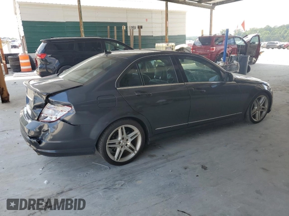 2009 Mercedes-Benz C 350 Sport with VIN WDDGF56XX9R043614, listed as a Copart auction lot 62166555 with 154,142 mi miles and Salvage title. Bid and sale history available at DreamBid. Image 3.