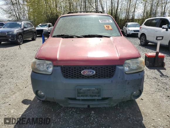 2005 Ford Escape XLT with VIN 1FMYU93195KA54937, listed as a Copart auction lot 52060135 with 95,649 mi miles and Clean Title. Bid and sale history available at carsss.com. Image 5.