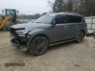 2021 Infiniti QX80 PREMIUM SELECT with VIN JN8AZ2AF0M9720509, listed as a Copart auction lot 44797505 with 52,947 mi miles and Salvage Title. Bid and sale history available at carsss.com. Image 1.