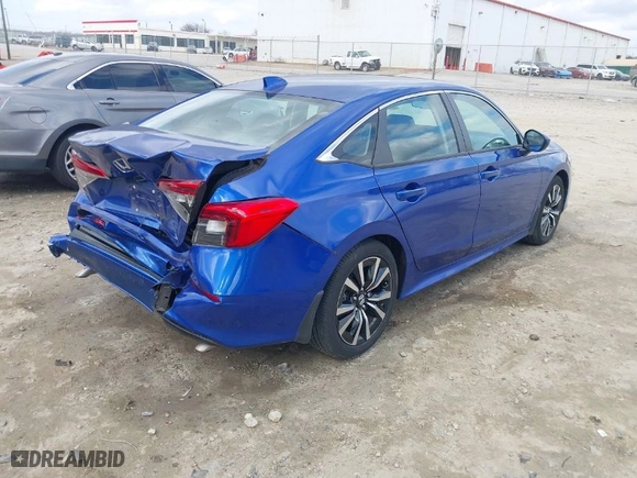 2022 Honda Civic Sedan EX with VIN 2HGFE1F70NH323524, listed as a IAAI auction lot 41541013 with 9,305 mi miles. Bid and sale history available at carsss.com. Image 4.