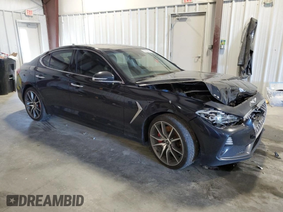 2019 Genesis G70 Advanced with VIN KMTG54LE3KU037703, listed as a Copart auction lot 50238845 with 100,022 mi miles and Salvage title. Bid and sale history available at DreamBid. Image 4.