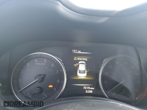 2024 Infiniti Q50 Luxe with VIN JN1EV7BP5RM601570, listed as a Copart auction lot 47571985 with 7,019 mi miles and Salvage title. Bid and sale history available at DreamBid. Image 9.