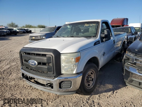 2011 Ford Super Duty F-250 SRW XL with VIN 1FTBF2AT9BEA95028, listed as a Copart auction lot 74112014 with 201,675 mi miles and Salvage Title. Bid and sale history available at carsss.com. Image 1.