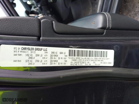 2014 Jeep Grand Cherokee Limited with VIN 1C4RJFBT7EC258715, listed as a IAAI auction lot 41735925 with 103,215 mi miles. Bid and sale history available at carsss.com. Image 9.