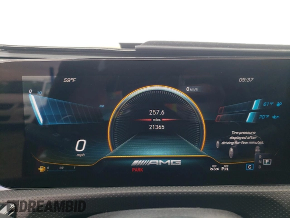 2021 Mercedes-Benz CLA 45 AMG with VIN W1K5J5DB5MN175502, listed as a Copart auction lot 45331254 with 21,365 mi miles and Clean Title. Bid and sale history available at DreamBid. Image 9.