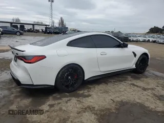 2024 BMW M4 Competition with VIN WBS33AZ00RCP72242, listed as a Copart auction lot 43477715 with 7,561 mi miles and Salvage Title. Bid and sale history available at carsss.com. Image 3.
