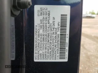 2023 Honda Odyssey EX with VIN 5FNRL6H55PB076665, listed as a Copart auction lot 57663235 with 19,346 mi miles and Salvage title. Bid and sale history available at DreamBid. Image 14.