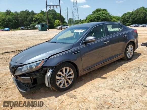 2015 Kia Optima LX z VIN KNAGM4A70F5619499, wystawiony jako Copart lot #60094465 z przebiegiem 169 373 mil mil oraz Szkoda całkowita • Salvage title. Historia ofert i sprzedaży dostępna na DreamBid. Obrazek 1.