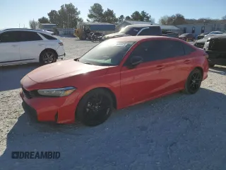 2025 Honda Civic Sport with VIN 2HGFE2F51SH510352, listed as a Copart auction lot 49004975 with 5,056 mi miles and Salvage title. Bid and sale history available at DreamBid. Image 1.