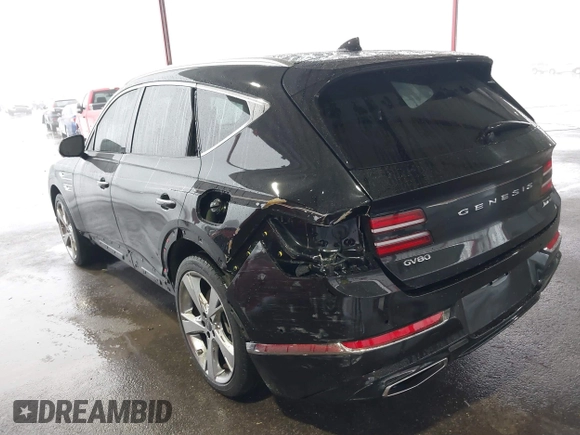 2021 Genesis GV80 with VIN KMUHCESC1MU046768, listed as a IAAI auction lot 41424946 with 18,471 mi miles and . Bid and sale history available at DreamBid. Image 3.